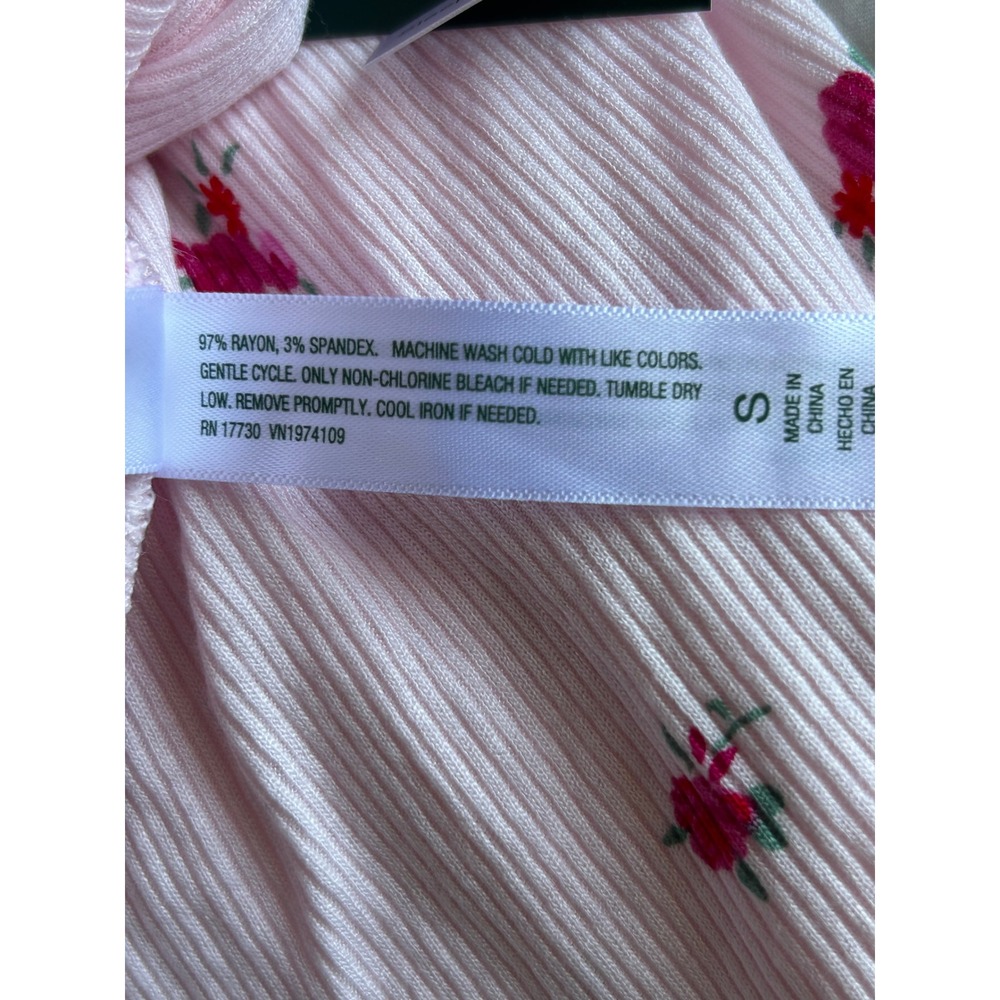 Wild Fable Womens Pink Floral Ribbed Pajama Pants Wide Leg Sleepwear Small New - Picture 6 of 6